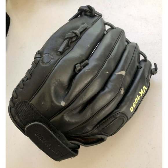 VKM Pro Player V Model Full Grain Leather Baseball Glove Black‎ INSTA-A-JUST - Picture 4 of 6